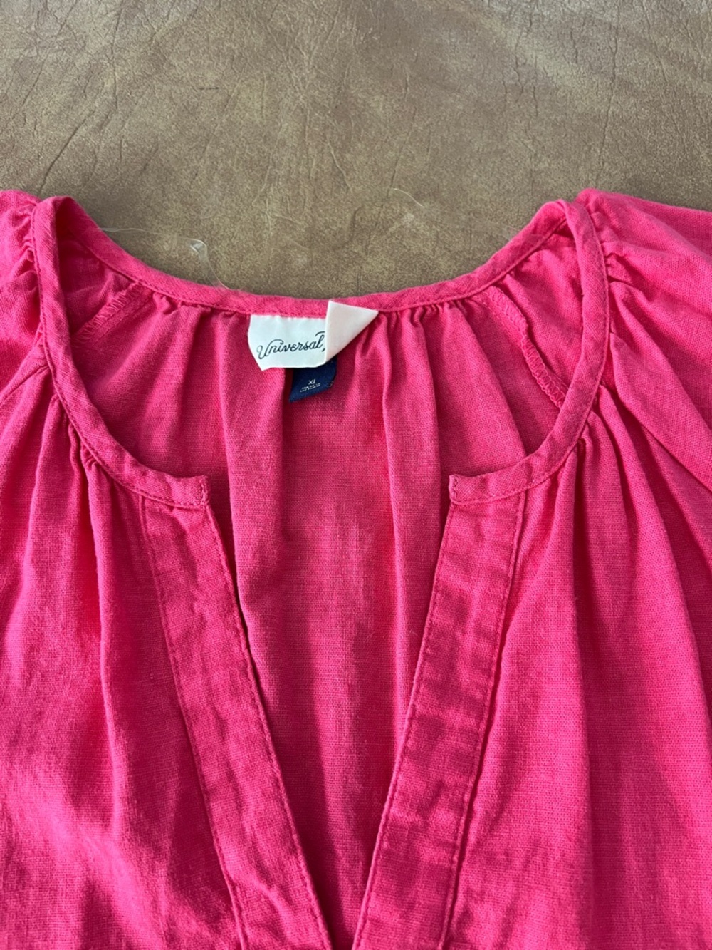 Universal Thread Hot Pink V-Neck Tie-Detail Cotton Dress - Picture 5 of 12